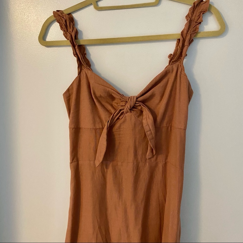 Zara linen midi bow tie dress (Size M)